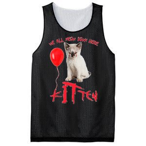 IT Kitten We All Meow Down Here Funny Halloween Mesh Reversible Basketball Jersey Tank