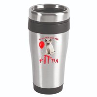 IT Kitten We All Meow Down Here Funny Halloween 16oz Travel Tumbler
