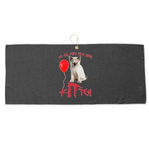 IT Kitten We All Meow Down Here Funny Halloween Large Microfiber Waffle Golf Towel