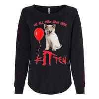 IT Kitten We All Meow Down Here Funny Halloween Womens California Wash Sweatshirt