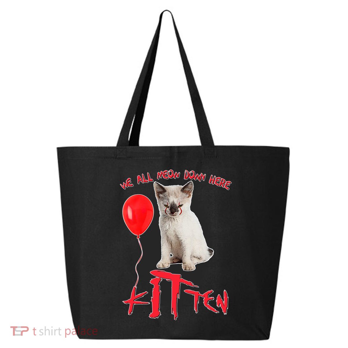 IT Kitten We All Meow Down Here Funny Halloween 25L Jumbo Tote