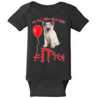 IT Kitten We All Meow Down Here Funny Halloween Baby Bodysuit
