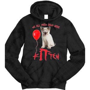 IT Kitten We All Meow Down Here Funny Halloween Tie Dye Hoodie