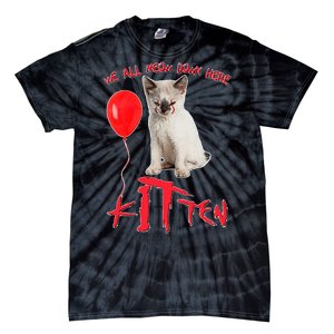 IT Kitten We All Meow Down Here Funny Halloween Tie-Dye T-Shirt