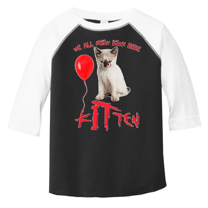 IT Kitten We All Meow Down Here Funny Halloween Toddler Fine Jersey T-Shirt