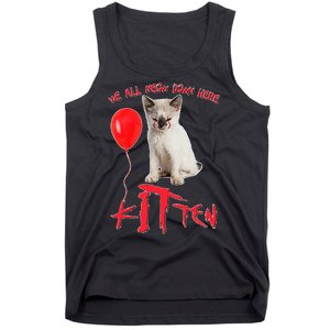 IT Kitten We All Meow Down Here Funny Halloween Tank Top