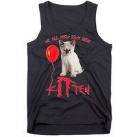 IT Kitten We All Meow Down Here Funny Halloween Tank Top