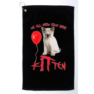 IT Kitten We All Meow Down Here Funny Halloween Platinum Collection Golf Towel