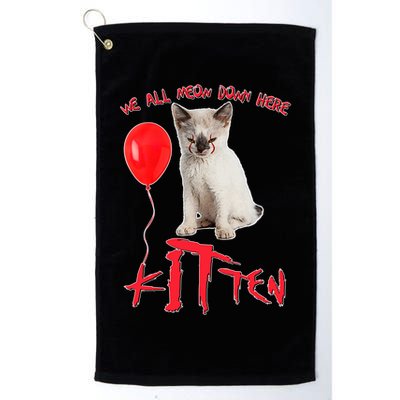 IT Kitten We All Meow Down Here Funny Halloween Golf Towel
