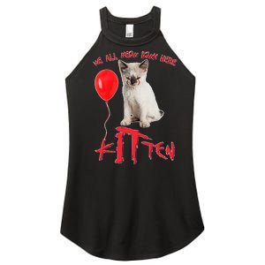 IT Kitten We All Meow Down Here Funny Halloween Women's Perfect Tri Rocker Tank