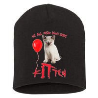 IT Kitten We All Meow Down Here Funny Halloween Short Acrylic Beanie