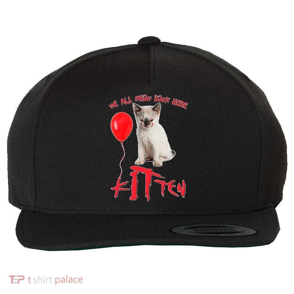 IT Kitten We All Meow Down Here Funny Halloween Wool Snapback Cap