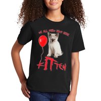IT Kitten We All Meow Down Here Funny Halloween Kids T-Shirt