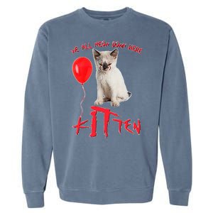 IT Kitten We All Meow Down Here Funny Halloween Garment-Dyed Sweatshirt