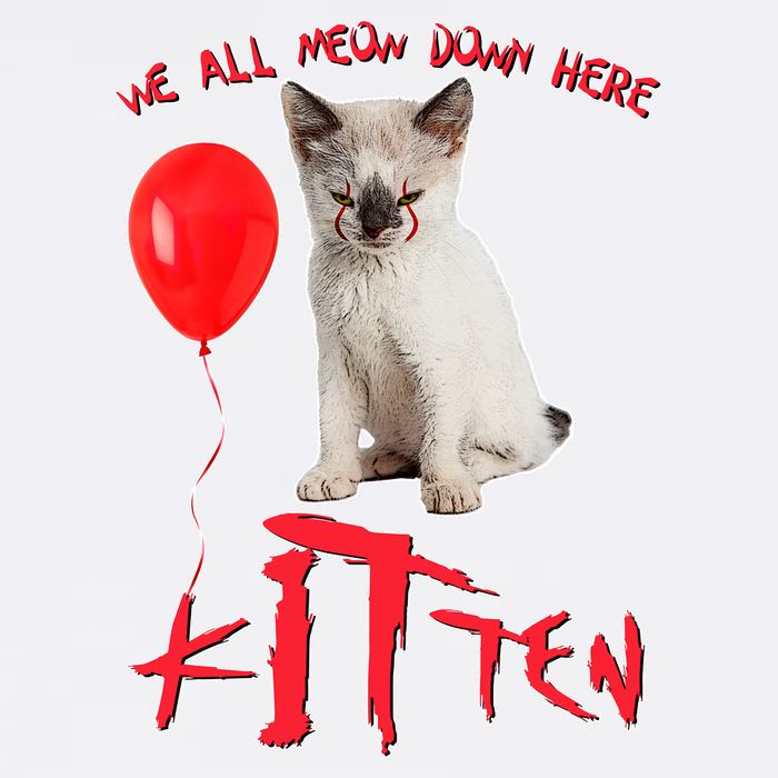 IT Kitten We All Meow Down Here Funny Halloween Garment-Dyed Sweatshirt