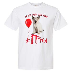 IT Kitten We All Meow Down Here Funny Halloween Garment-Dyed Heavyweight T-Shirt