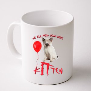 IT Kitten We All Meow Down Here Funny Halloween Coffee Mug