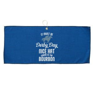 It Must Be Derby Day Nice Hat Where Is The Bourbon Large Microfiber Waffle Golf Towel