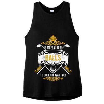 It Takes A Lot Of Balls Funny Golf Ladies PosiCharge Tri-Blend Wicking Tank