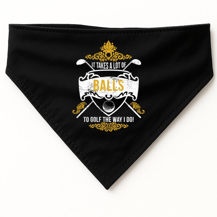 It Takes A Lot Of Balls Funny Golf USA-Made Doggie Bandana