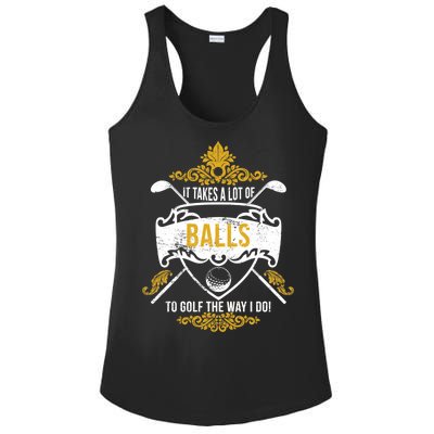 It Takes A Lot Of Balls Funny Golf Ladies PosiCharge Competitor Racerback Tank