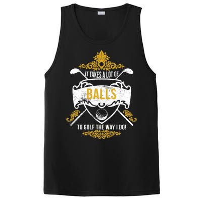 It Takes A Lot Of Balls Funny Golf PosiCharge Competitor Tank