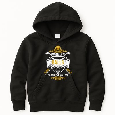 It Takes A Lot Of Balls Funny Golf Kids Hoodie