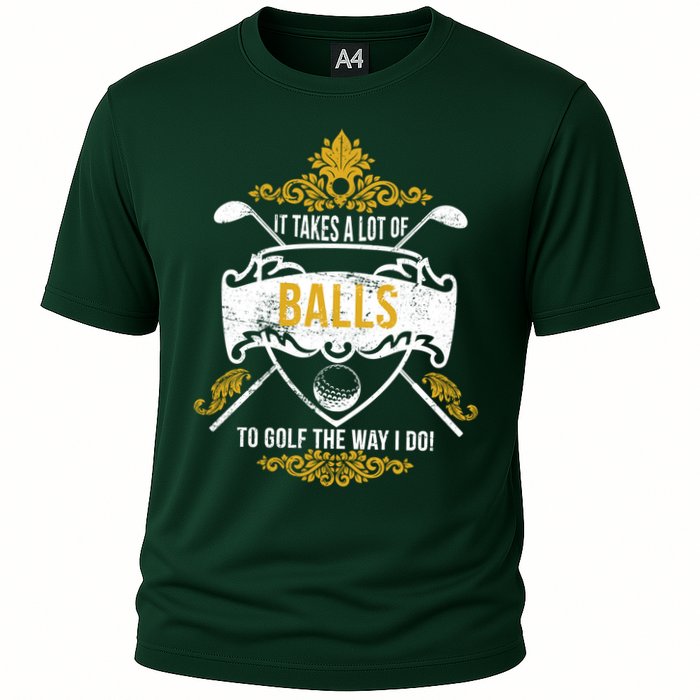 It Takes A Lot Of Balls Funny Golf Cooling Performance Crew T-Shirt