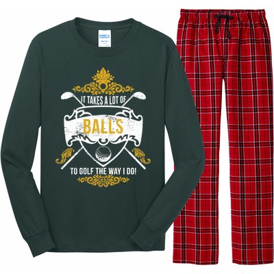 It Takes A Lot Of Balls Funny Golf Long Sleeve Pajama Set