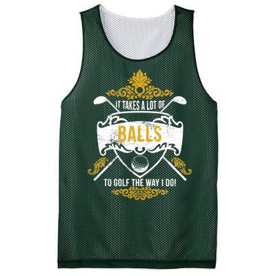 It Takes A Lot Of Balls Funny Golf Mesh Reversible Basketball Jersey Tank