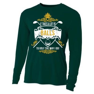 It Takes A Lot Of Balls Funny Golf Cooling Performance Long Sleeve Crew