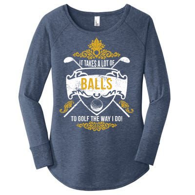 It Takes A Lot Of Balls Funny Golf Women's Perfect Tri Tunic Long Sleeve Shirt