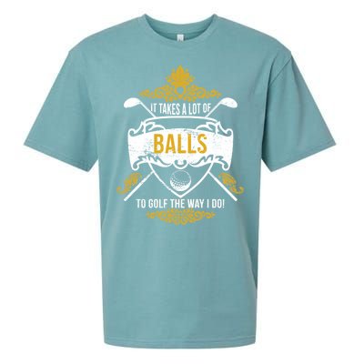 It Takes A Lot Of Balls Funny Golf Sueded Cloud Jersey T-Shirt