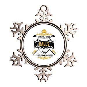 It Takes A Lot Of Balls Funny Golf Metallic Star Ornament