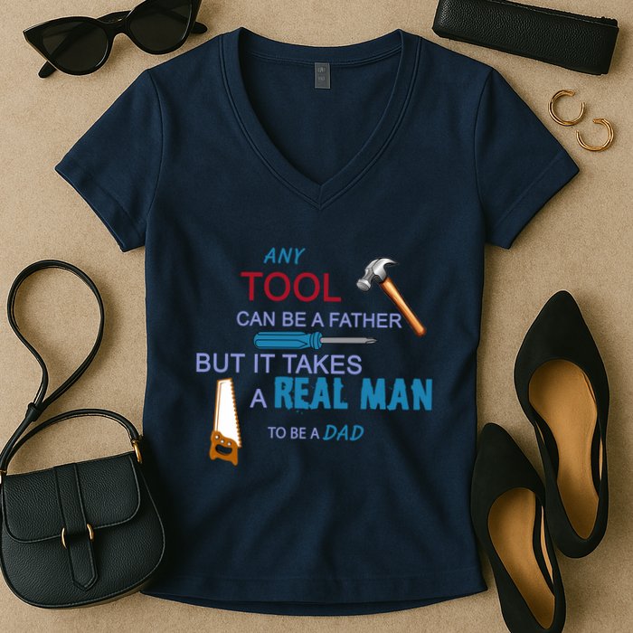 It Takes A Real Man To Be A Tool Dad  Women's V-Neck T-Shirt