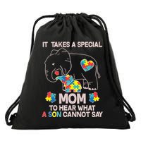 It Takes A Special Mom To Hear What A Son Cannot Say Drawstring Bag