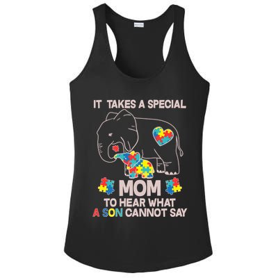 It Takes A Special Mom To Hear What A Son Cannot Say Ladies PosiCharge Competitor Racerback Tank