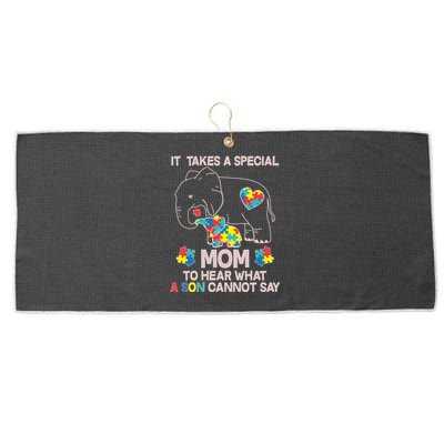 It Takes A Special Mom To Hear What A Son Cannot Say Large Microfiber Waffle Golf Towel