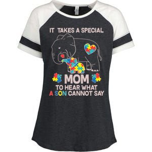 It Takes A Special Mom To Hear What A Son Cannot Say Enza Ladies Jersey Colorblock Tee