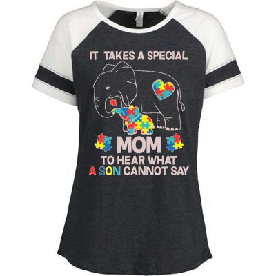 It Takes A Special Mom To Hear What A Son Cannot Say Enza Ladies Jersey Colorblock Tee