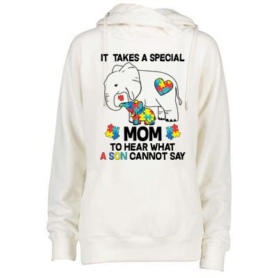 It Takes A Special Mom To Hear What A Son Cannot Say Womens Funnel Neck Pullover Hood