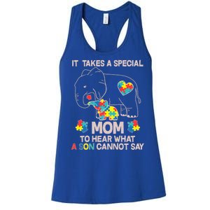 It Takes A Special Mom To Hear What A Son Cannot Say Women's Racerback Tank