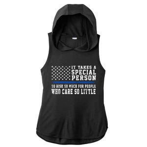 It Takes A Special Person To Be A Police Officer Ladies PosiCharge Tri-Blend Wicking Draft Hoodie Tank