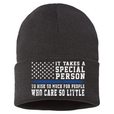 It Takes A Special Person To Be A Police Officer Sustainable Knit Beanie