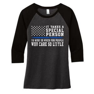 It Takes A Special Person To Be A Police Officer Women's Tri-Blend 3/4-Sleeve Raglan Shirt