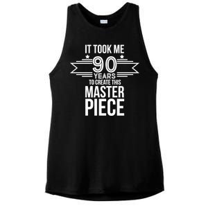 It Took Me 90 Years To Create This Masterpiece 90th Birthday Ladies PosiCharge Tri-Blend Wicking Tank