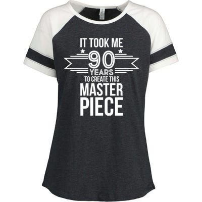 It Took Me 90 Years To Create This Masterpiece 90th Birthday Enza Ladies Jersey Colorblock Tee