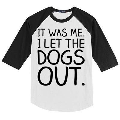 It Was Me I Let The Dogs Out Funny Hilarious Kids Colorblock Raglan Jersey