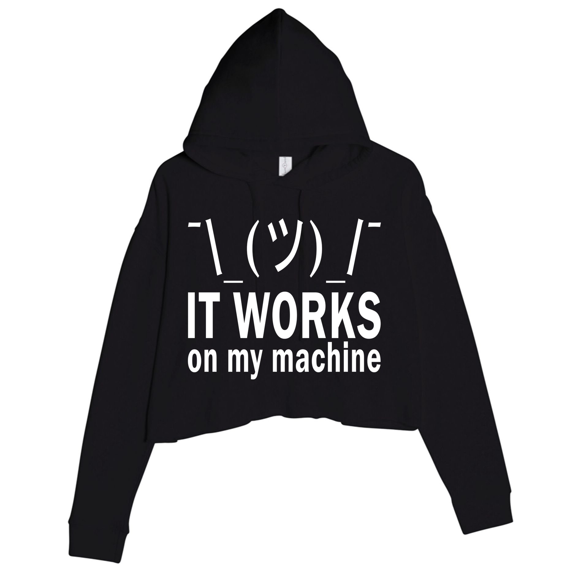 It Works On My Machine Crop Fleece Hoodie