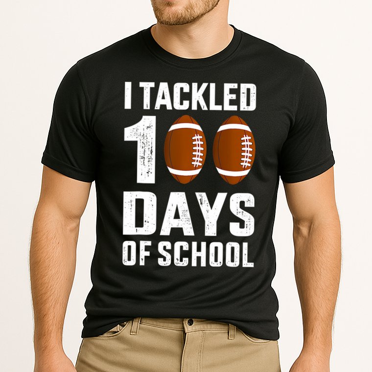 I Tackled 100 Days School 100th Day Football Cooling Performance Crew T-Shirt
